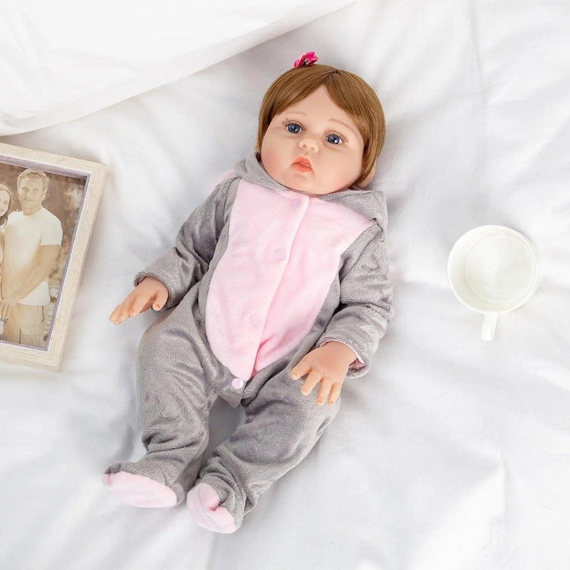 Boneca Bebê reborn menina 100% silicone pode dar banho criança